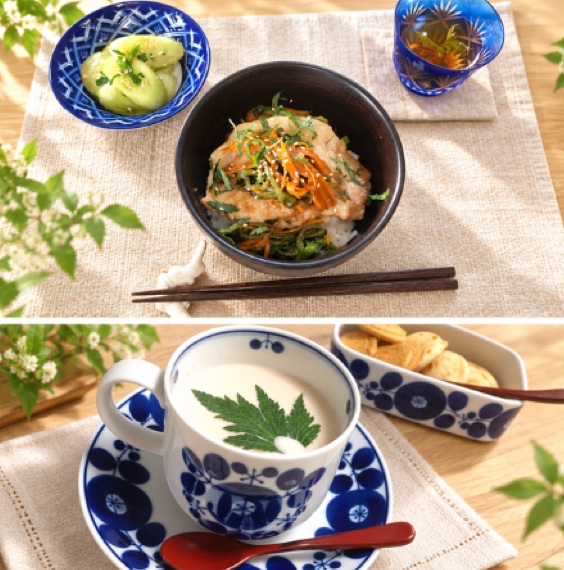 豚丼・当帰葉茶・チャイ